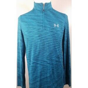 Under Armour Pullover Women Large Threadborne Teal Fitted HeatGear Activewear
